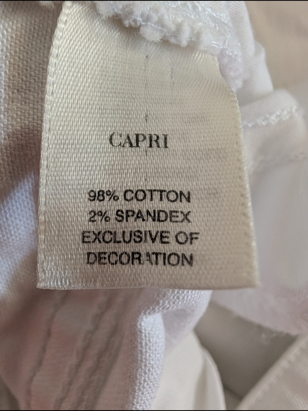 White House Black Market Blanco Brand White Cotton Denim Capri Pants - Picture 6 of 6